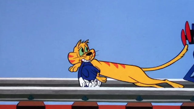 Gay Purr-ee - cartoon cats Jaune-Tom and Robespierre trying to outrun train on tracks