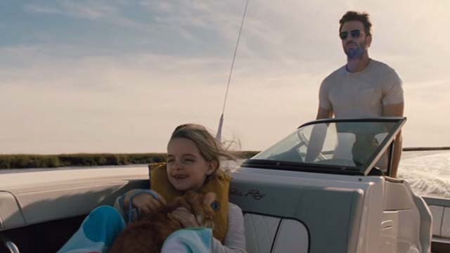 Gifted - one eyed cat Fred on boat with Mary Mckenna Grace and Frank Chris Evans