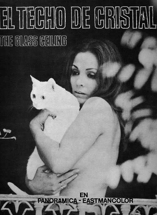 Glass Ceiling - movie poster with Marta Carmen Sevilla holding white cat Phaedra