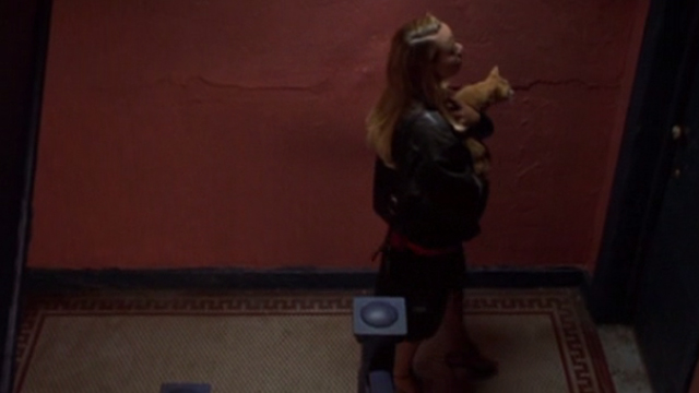 Glitter - Billie Mariah Carey approaching apartment with tabby cat Whisper