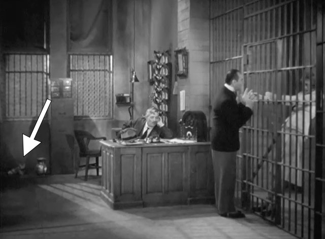 Go Chase Yourself - jail with tabby cat in corner, warden Athur Stone, Count Pierre Fritz Feld and Lucille Ball