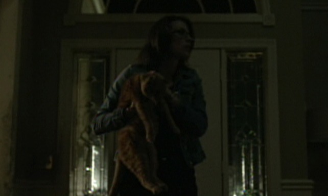 Gone Girl - Margo picks up cat in hallway