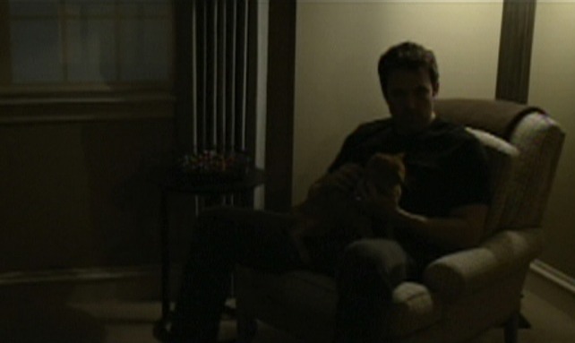 Gone Girl - Nick and cat in chair