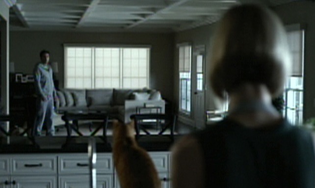 Gone Girl - Amy, Nick and cat in kitchen