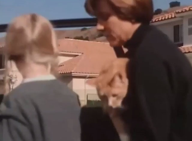 Grave Secrets The Legacy of Hilltop Drive - orange and white tabby cat Ginger being carried to car by Jean Patty Duke