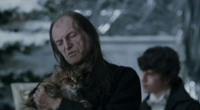 Harry Potter and the Goblet of Fire - Argus Filch dancing with Mrs. Norris cat