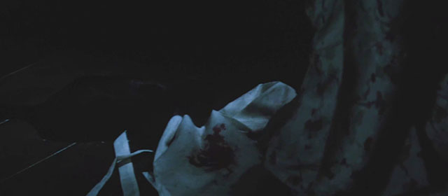 The Haunted Castle - Hiroku kaibyô-den - black cat Tama sitting beside bloody headpiece