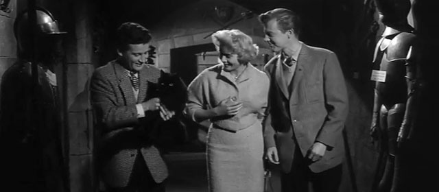 The Headless Ghost - Bill Richard Lyon holding longhair black cat with Ingrid Liliane Sottane and Ronnie David Rose
