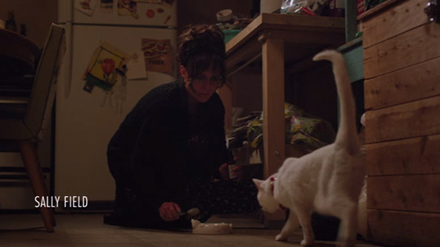 Hello My Name is Doris - Doris Sally Field feeding white cat on floor