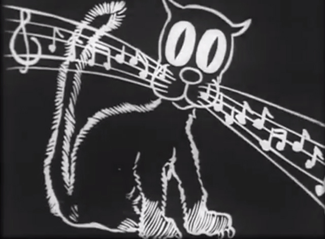 He Poses for His Portrait - cat with musical notes on whiskers
