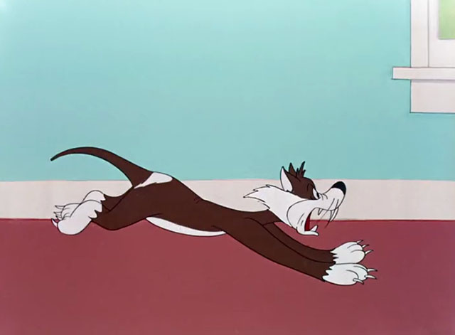 A Hick, a Slick and a Chick - cartoon brown and white cat Herman running