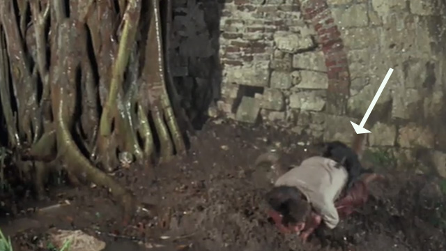 A High Wind in Jamaica - Tabby cat on top of Emily and her father on ground