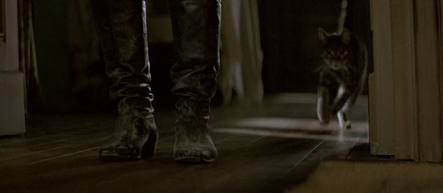 Le Hussard sur le Toit - The Horseman on the Roof - brown tabby cat running through doorway