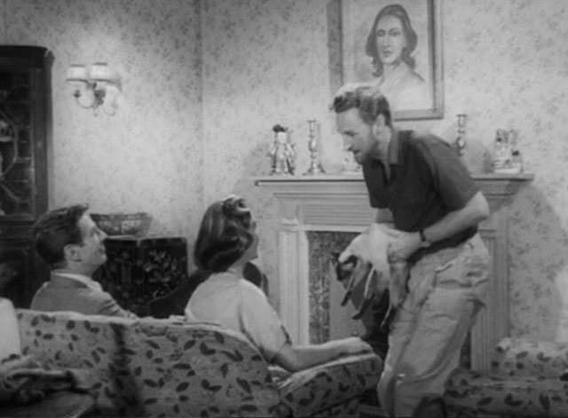 The House in the Woods - Geoffrey Michael Gough, Carol Patricia Roe with Spencer Ronald Howard holding seal point Siamese cat Cleopatra