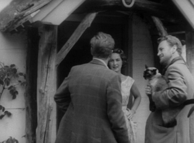 The House in the Woods - Geoffrey Michael Gough, Carol Patricia Roe with Spencer Ronald Howard holding seal point Siamese cat Cleopatra
