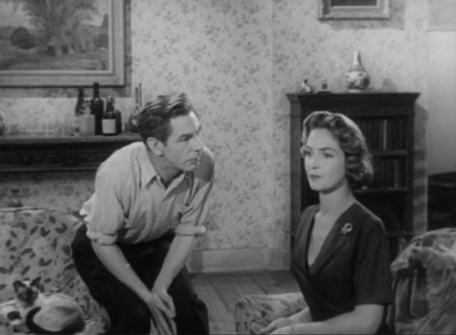 The House in the Woods - Geoffrey Michael Gough, Carol Patricia Roe with seal point Siamese cat Cleopatra on chair