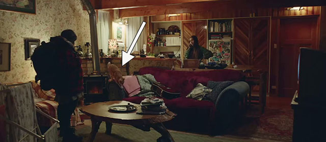Hunt for the Wilderpeople - ginger tabby cat jumping off couch in scene with Ricky Julian Dennison and Kahu Tioreore Ngatai-Melbourne