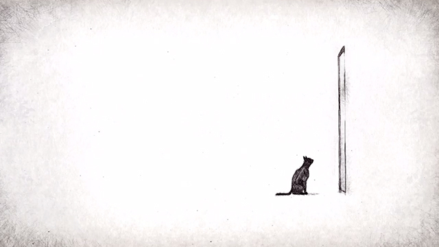 If Anything Happens I Love You - animated black cat looking at door