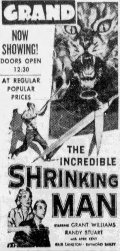 The Incredible Shrinking Man - newspaper print ad