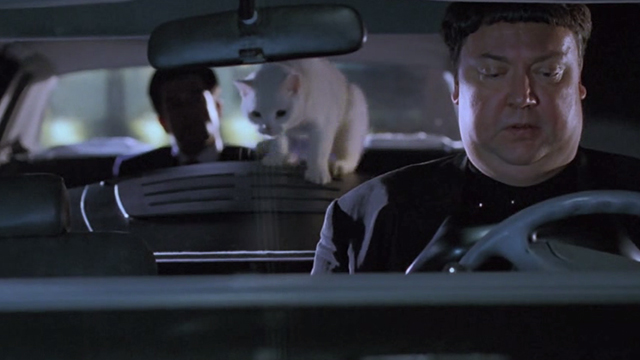 Inspector Gadget - white cat Sniffy jumping into front seat with Sikes Mike Haggerty