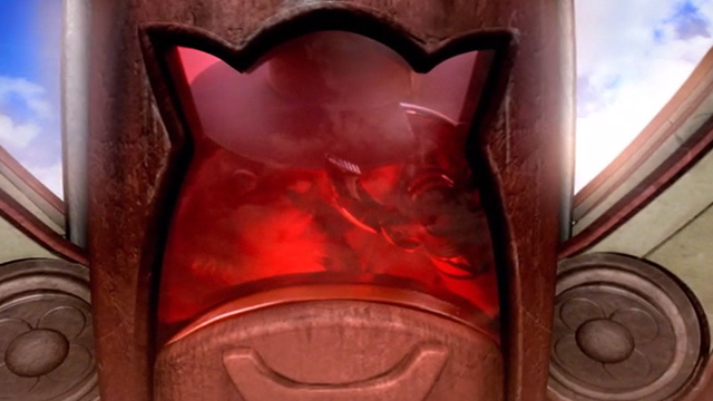 Inspector Gadget 2 - longhaired white cat in rocket with Claw escaping