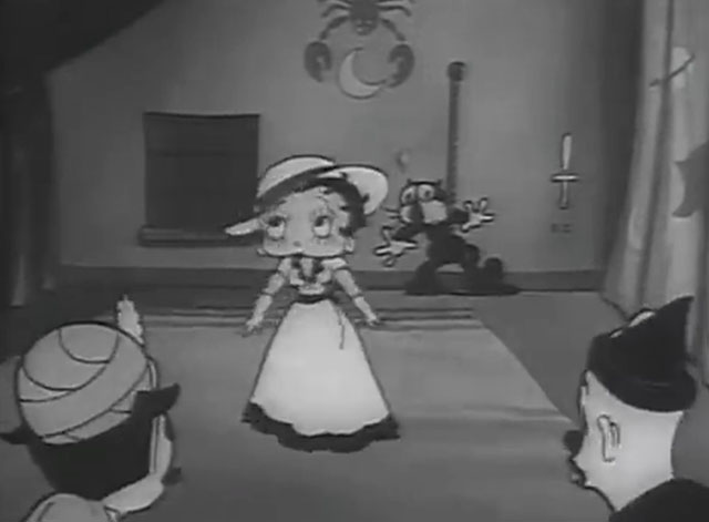 Is My Palm Read - cartoon black cat looking at Betty Boop in room with Koko the Clown and Bimbo