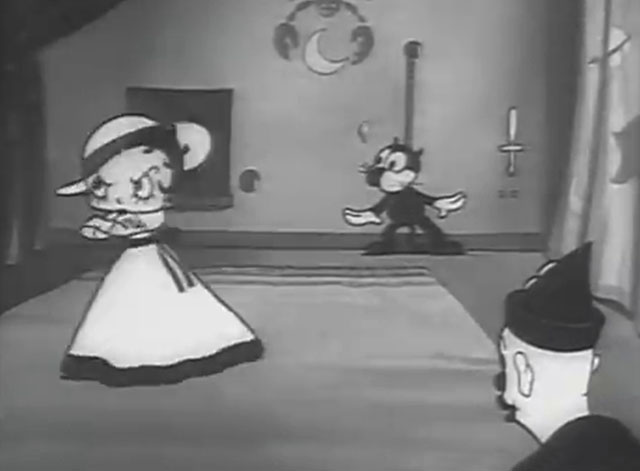 Is My Palm Read - cartoon black cat looking at Betty Boop walk from room with Koko the Clown
