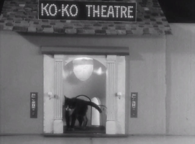 It's the Cats - tuxedo kitten standing in doorway of Ko-Ko Theatre