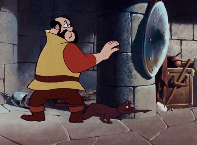 Jack and the Beanstalk - cartoon giant with brown cat