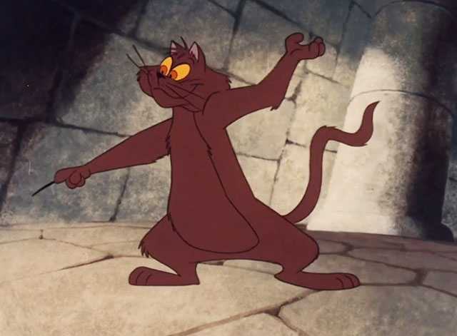 Jack and the Beanstalk - cartoon brown cat striking dueling pose