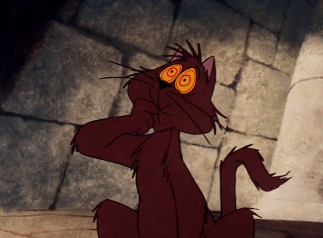 Jack and the Beanstalk - cartoon brown cat sucking sore toe