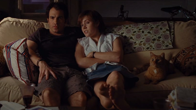Julie and Julie - Julie Amy Adams and Eric Chris Messina on couch with Terry ginger cat