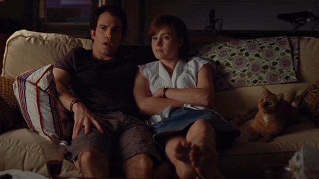 Julie and Julie - Julie Amy Adams and Eric Chris Messina on couch with Terry ginger cat