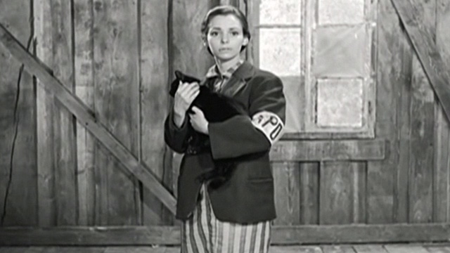 Kapo - Nicole Susan Strasberg holding black cat Faust