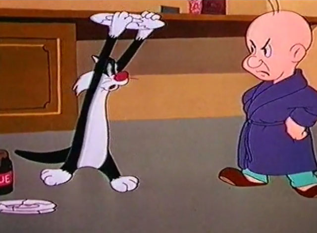 Kit for Cat - Elmer Fudd catching Sylvester the cat about to break dish