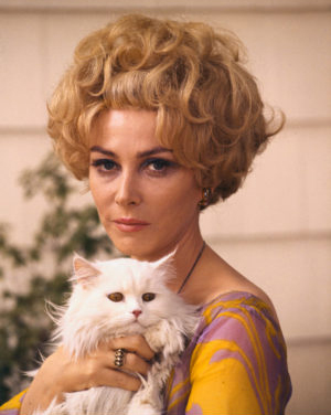 The Landlord - Joyce Enders Lee Grant holding long-haired white cat