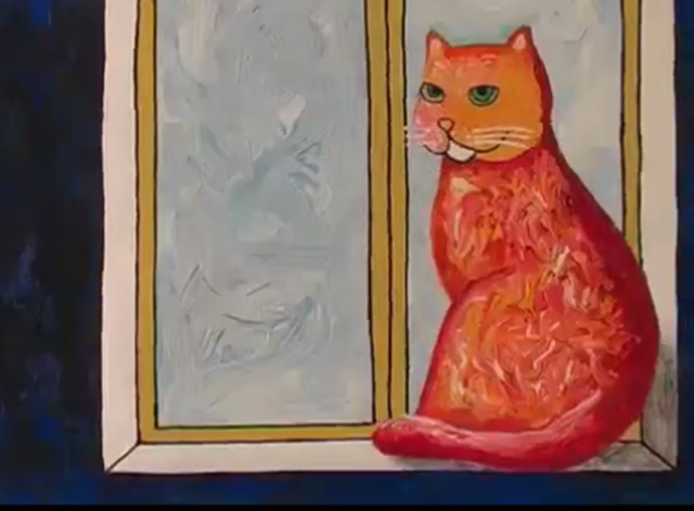 L'anima mavi - orange cat on windowsill