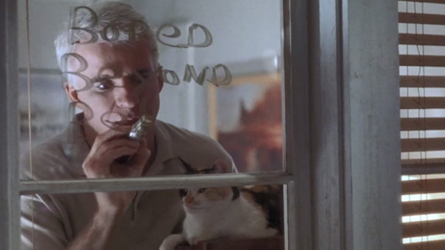 L.A. Story - calico cat at window with Harris Steve Martin