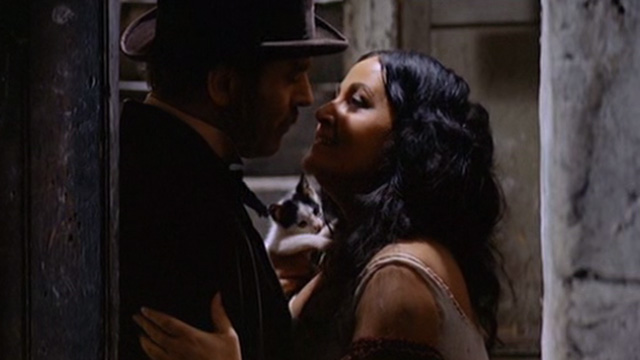 The Leopard - Prince Salina Burt Lancaster and prostitute in doorway with tuxedo kitten