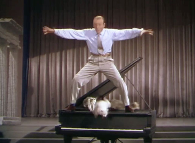 Let's Dance - Donald Elwood Fred Astaire on top of piano with cats running out