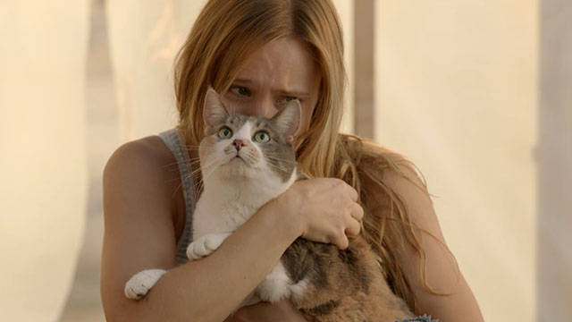 The Lifeguard - Leigh Kristin Bell hugging calico cat Moose