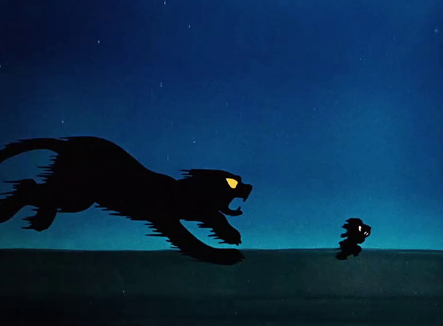 Little Brother Rat - cartoon cat chasing mouse Sniffles and baby owl at night