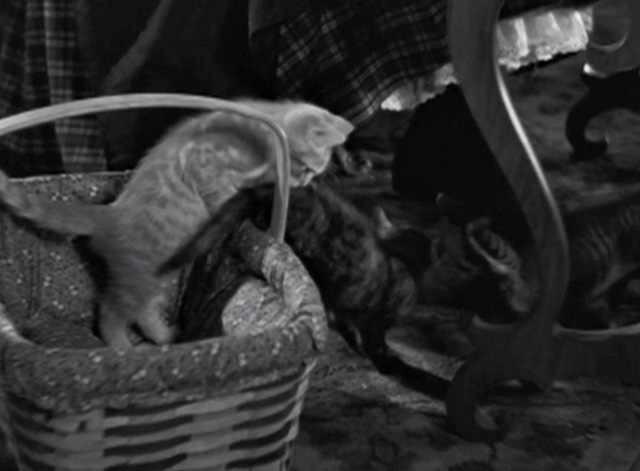 Little Women - kittens jumping out of basket by piano pedals