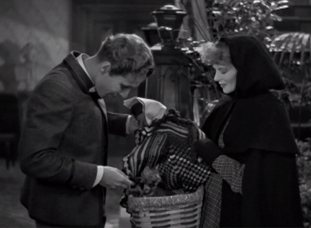 Little Women - Jo Katharine Hepburn giving Laurie Douglass Montgomery a basket of kittens