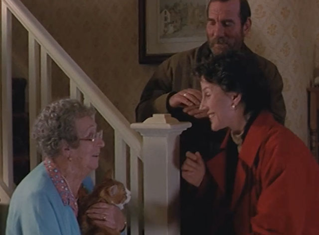 Lost for Words - Mrs. Longden Thora Hird holding ginger and white tabby cat Whiskey with Deric Peter Postlewaite and Aileen Penny Downie