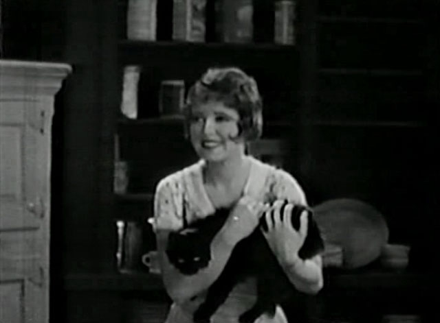 Love Among the Millionaires - Pepper Clara Bow holding longhair black cat