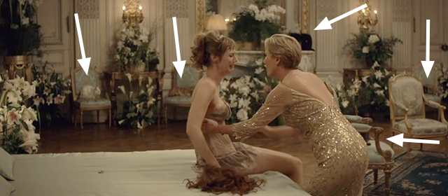 The Love Punch - Kate Emma Thompson with Manon Louise Bourgoin in room full of cats and flowers