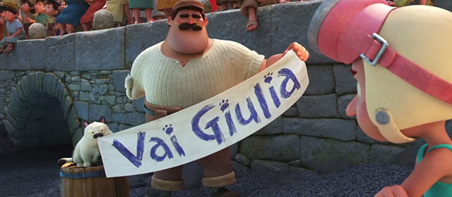 Luca - Machiavelli and Massimo holding up Vai Guilia sign