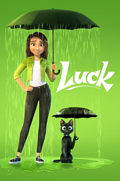 Luck - movie poster with cartoon black cat Bob with Sam