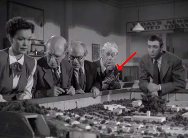Magic Town - tabby kitten Panther watches model train with Mary Jane Wyman, Rip James Stewart and old men
